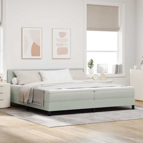 Łóżko z sprężyną LED Jasnoszary 200 x 200 cm Aksamit