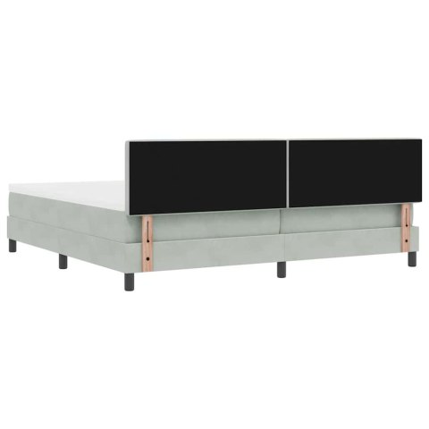 Łóżko z sprężyną LED Jasnoszary 200 x 200 cm Aksamit