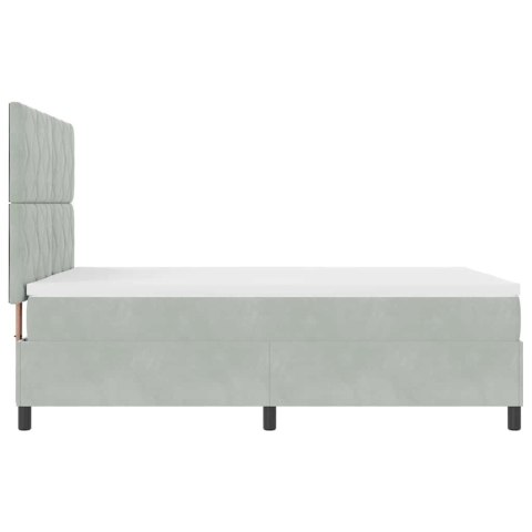 Łóżko z sprężyną LED Jasnoszary 140 x 190 cm tkanina
