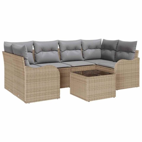 Zestaw Sof na Ogród Beżowy 55 x 55 x 37 cm polirattan
