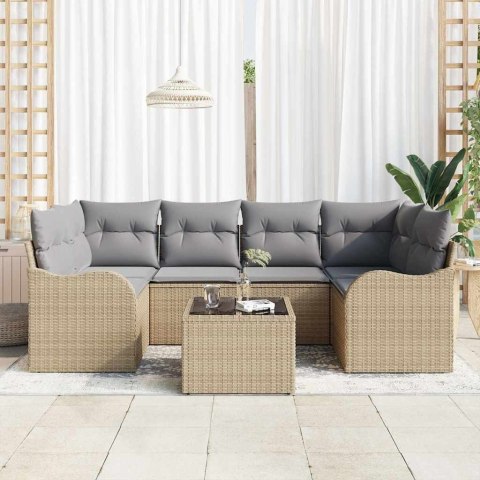 Zestaw Sof na Ogród Beżowy 55 x 55 x 37 cm polirattan