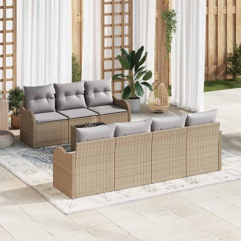 Zestaw Sof na Ogród Beżowy 55 x 55 x 37 cm polirattan