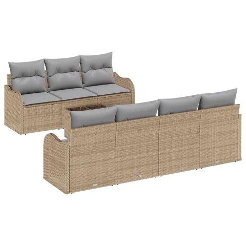 Zestaw Sof na Ogród Beżowy 55 x 55 x 37 cm polirattan
