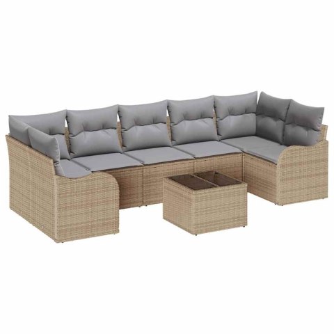 Zestaw Sof na Ogród Beżowy 55 x 55 x 37 cm polirattan