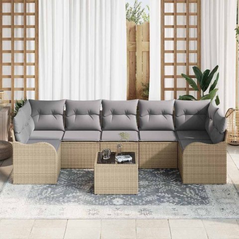 Zestaw Sof na Ogród Beżowy 55 x 55 x 37 cm polirattan