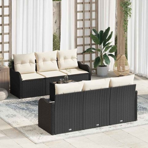 Zestaw Sof na Ogród Czarny 55 x 55 x 37 cm polirattan