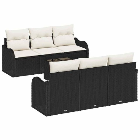 Zestaw Sof na Ogród Czarny 55 x 55 x 37 cm polirattan