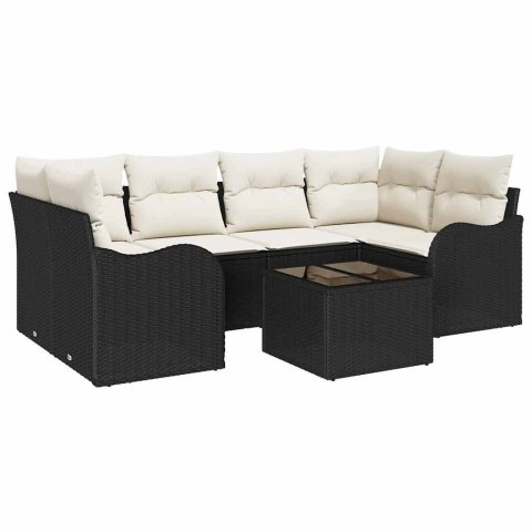 Zestaw Sof na Ogród Czarny 55 x 55 x 37 cm polirattan