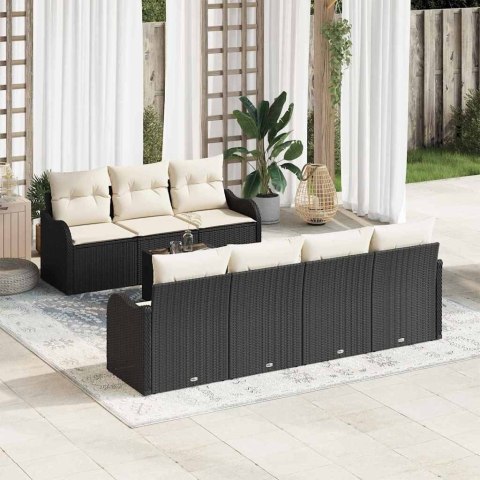 Zestaw Sof na Ogród Czarny 55 x 55 x 37 cm polirattan