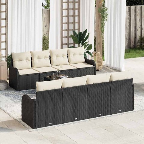 Zestaw Sof na Ogród Czarny 55 x 55 x 37 cm polirattan