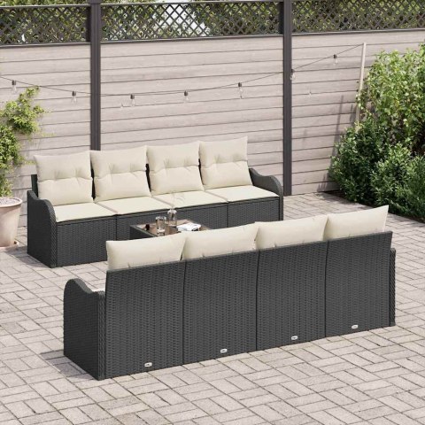 Zestaw Sof na Ogród Czarny 55 x 55 x 37 cm polirattan