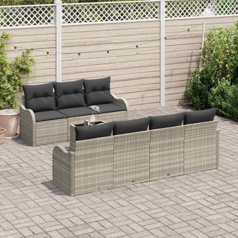 Zestaw Sof na Ogród Jasnoszary 55 x 55 x 37 cm polirattan