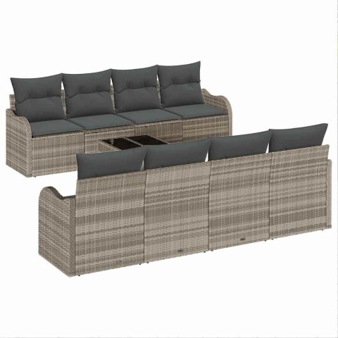 Zestaw Sof na Ogród Jasnoszary 55 x 55 x 37 cm polirattan