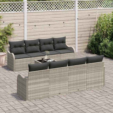 Zestaw Sof na Ogród Jasnoszary 55 x 55 x 37 cm polirattan