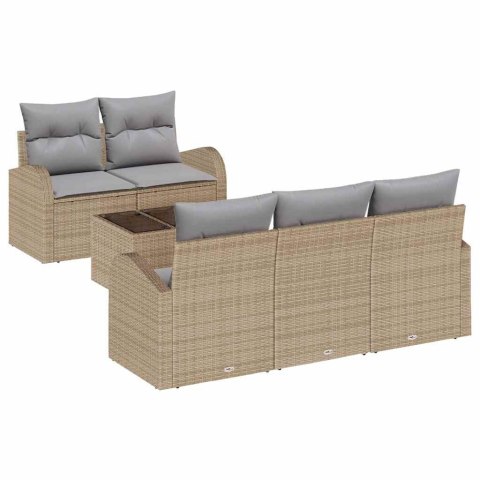 Zestaw Sof na Ogród Beżowy 55 x 55 x 37 cm polirattan