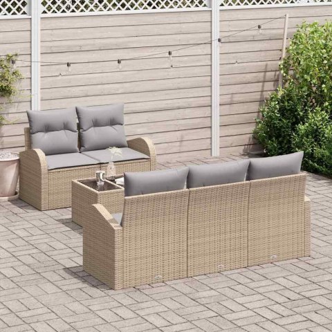 Zestaw Sof na Ogród Beżowy 55 x 55 x 37 cm polirattan