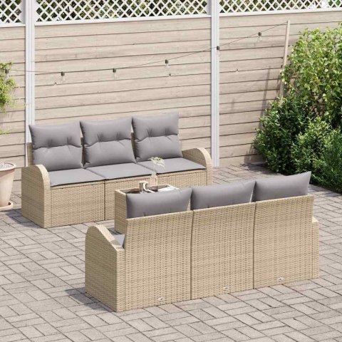 Zestaw Sof na Ogród Beżowy 55 x 55 x 37 cm polirattan
