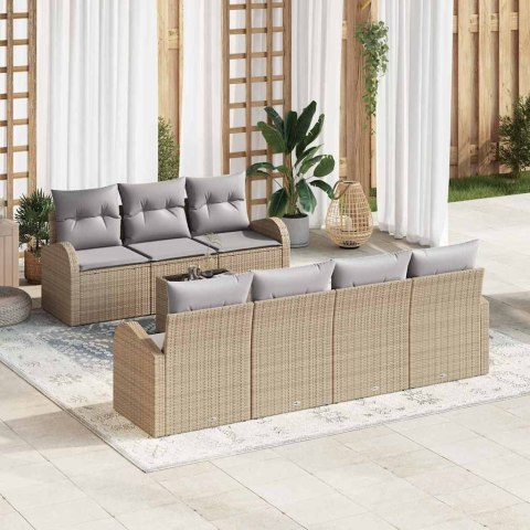 Zestaw Sof na Ogród Beżowy 55 x 55 x 37 cm polirattan