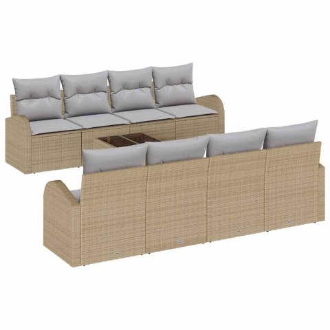 Zestaw Sof na Ogród Beżowy 55 x 55 x 37 cm polirattan
