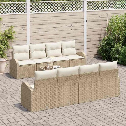 Zestaw Sof na Ogród Beżowy 55 x 55 x 37 cm polirattan