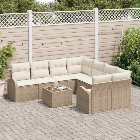 Zestaw Sof na Ogród Beżowy 55 x 55 x 37 cm polirattan
