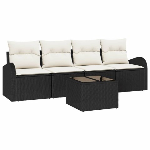 Zestaw Sof na Ogród Czarny 55 x 55 x 37 cm polirattan