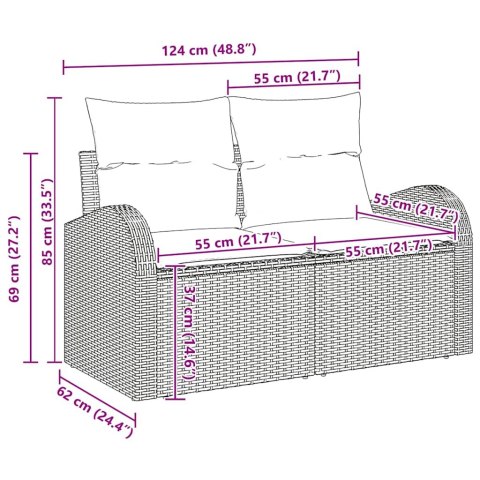 Zestaw Sof na Ogród 8 pcs polirattan
