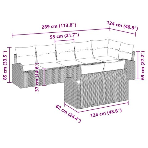 Zestaw Sof na Ogród 8 pcs polirattan