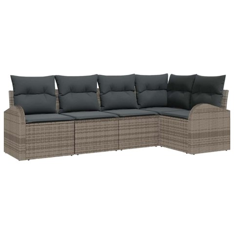 Zestaw Sof z poduszką 5 pcs Szary Poliester