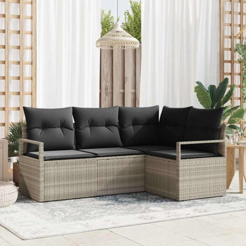 Zestaw Sof 4 pcs Jasnoszary polirattan