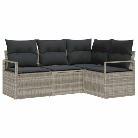 Zestaw Sof 4 pcs Jasnoszary polirattan