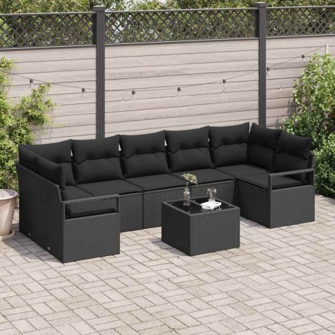 Zestaw Sof 8 pcs Czarny polirattan