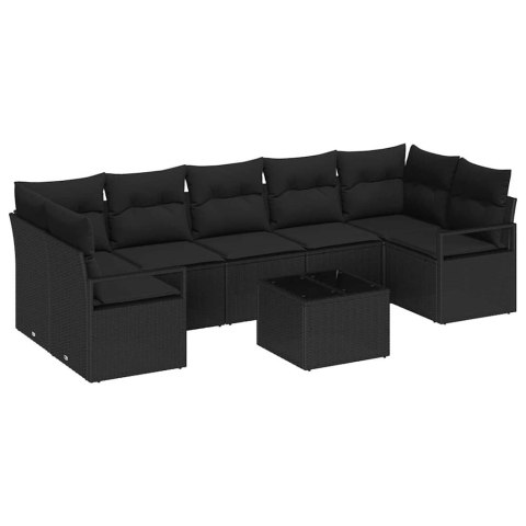 Zestaw Sof 8 pcs Czarny polirattan