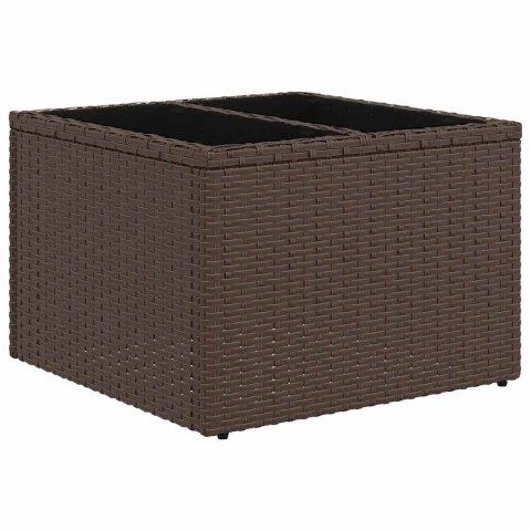 Zestaw Sof z poduszką 10 pcs Brązowy Rattan poli
