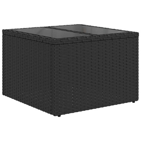 Zestaw Sof z poduszką 10 pcs Czarny Rattan poli