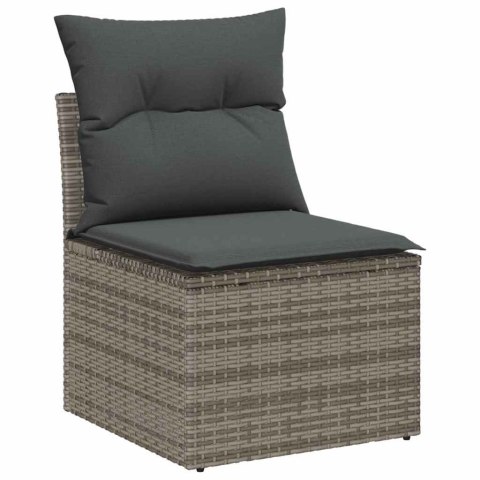 Zestaw Sof z poduszką 9 pcs Szary Rattan poli