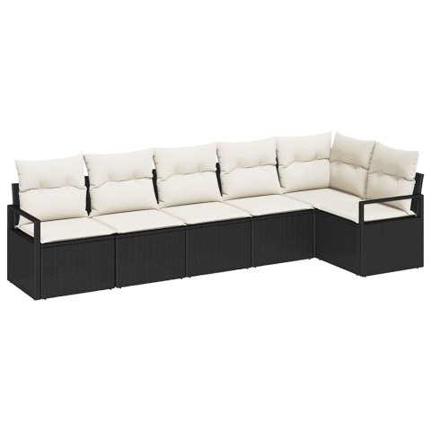 Zestaw Sof 6 pcs Czarny polirattan