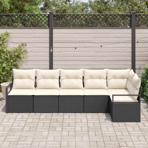 Zestaw Sof 6 pcs Czarny polirattan