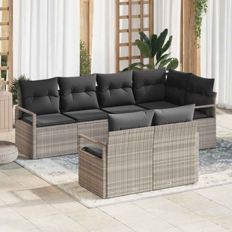 Zestaw Sof 7 pcs Jasnoszary polirattan