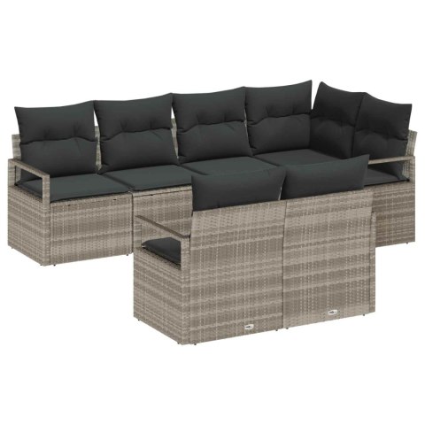 Zestaw Sof 7 pcs Jasnoszary polirattan