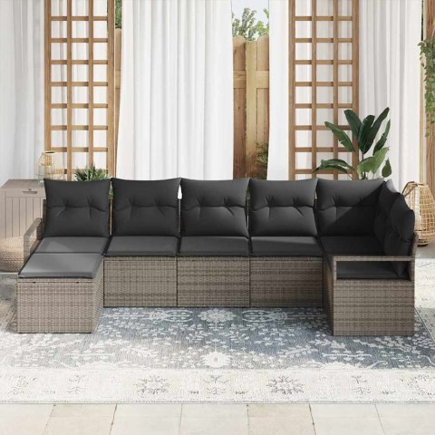 Zestaw Sof 7 pcs Szary polirattan