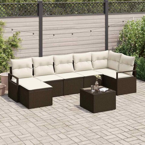 Zestaw Sof 8 pcs Brązowy polirattan