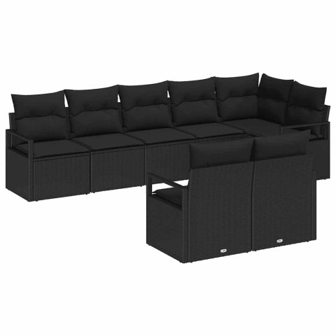 Zestaw Sof 8 pcs Czarny polirattan
