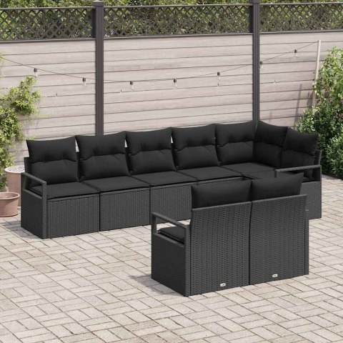 Zestaw Sof 8 pcs Czarny polirattan