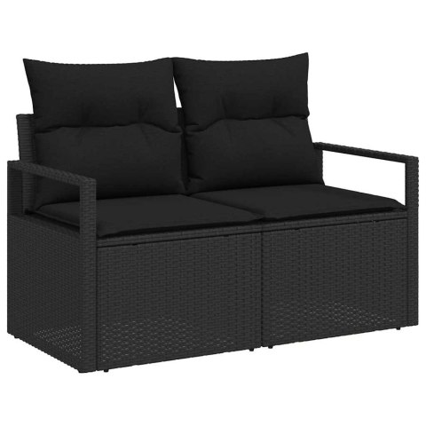 Zestaw Sof 8 pcs Czarny polirattan