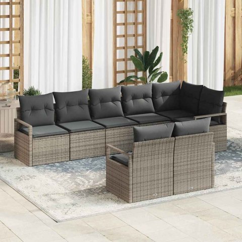 Zestaw Sof 8 pcs Szary polirattan