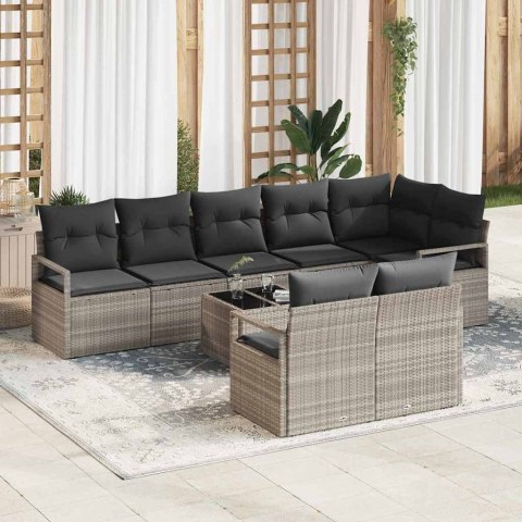 Zestaw Sof 9 pcs Jasnoszary polirattan