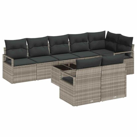 Zestaw Sof 9 pcs Jasnoszary polirattan
