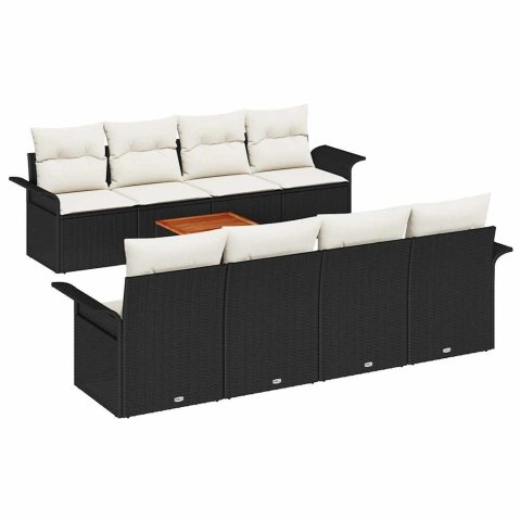Zestaw Sof na Ogród 9 pcs Czarny Polirattan