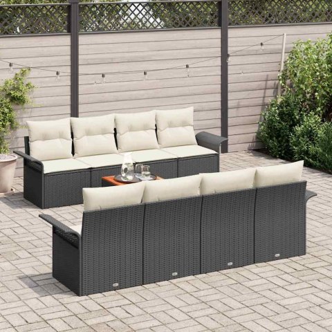 Zestaw Sof na Ogród 9 pcs Czarny Polirattan